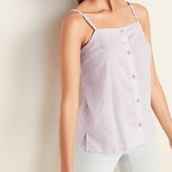 Old Navy Tops - NWT Women's Lavender Linen Button Up Tank Top